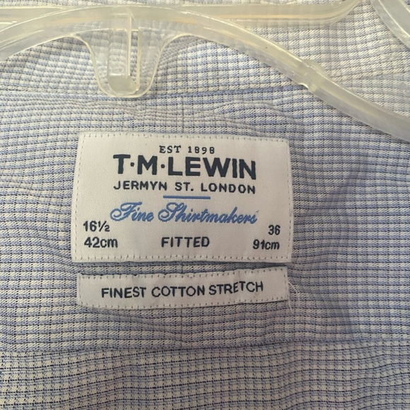 T.M.Lewin Shirts Tm Lewin Blue And White Dress Shirt Poshmark
